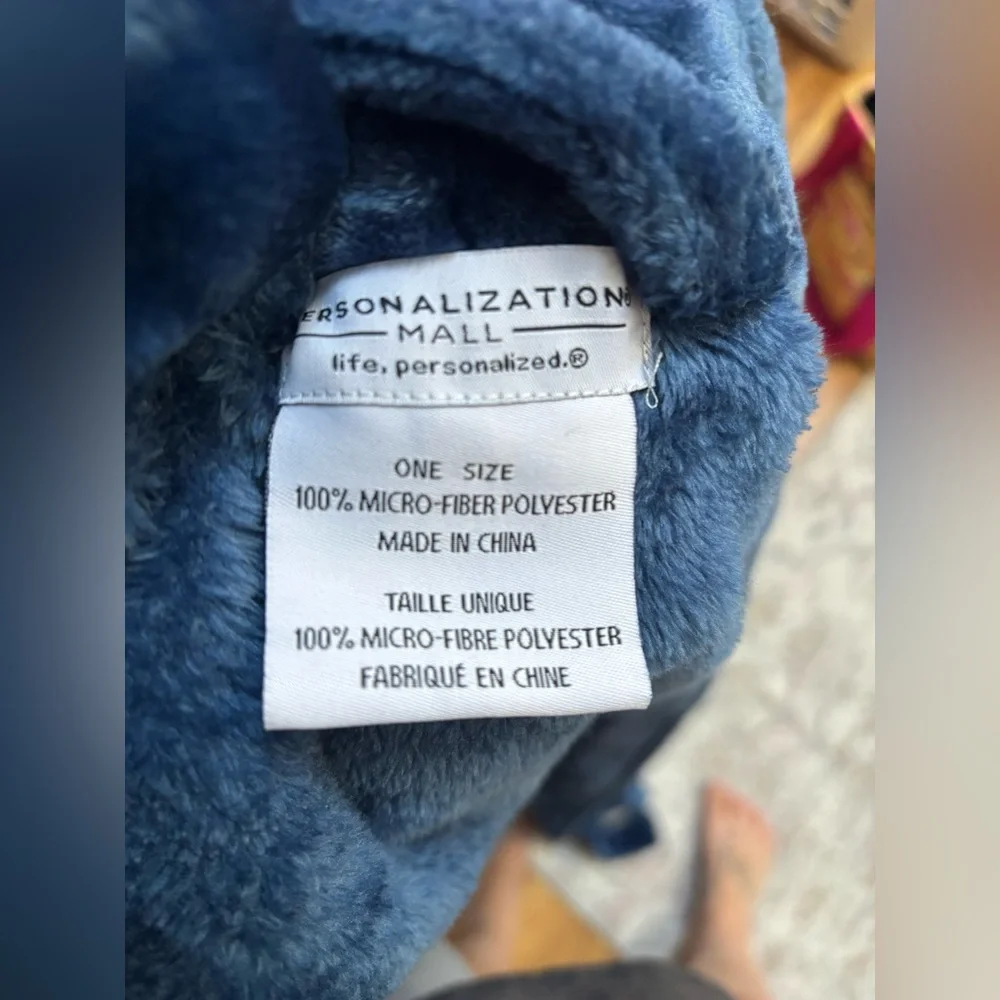 Men’s Blue Bathrobe Personalized “Joe” Embroidered On Front One size